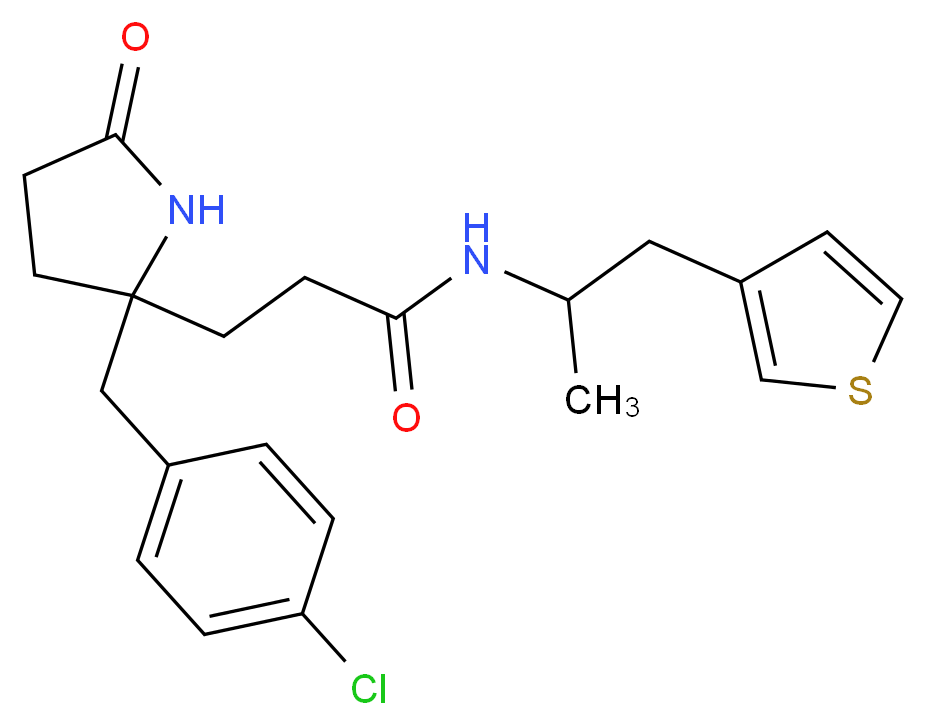 3-[2-(4-chlorobenzyl)-5-oxo-2-pyrrolidinyl]-N-[1-methyl-2-(3-thienyl)ethyl]propanamide_Molecular_structure_CAS_)