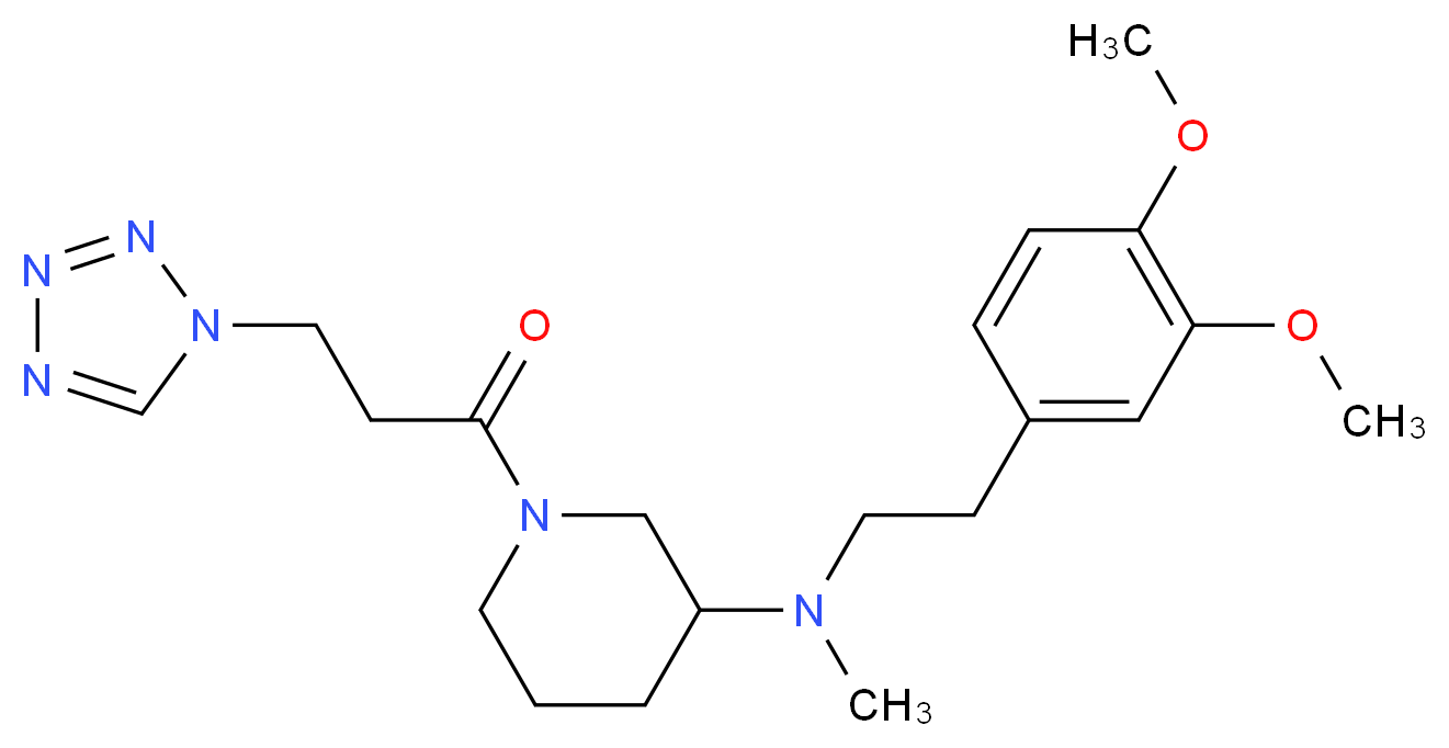 N-[2-(3,4-dimethoxyphenyl)ethyl]-N-methyl-1-[3-(1H-tetrazol-1-yl)propanoyl]-3-piperidinamine_Molecular_structure_CAS_)