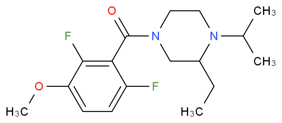 4-(2,6-difluoro-3-methoxybenzoyl)-2-ethyl-1-isopropylpiperazine_Molecular_structure_CAS_)