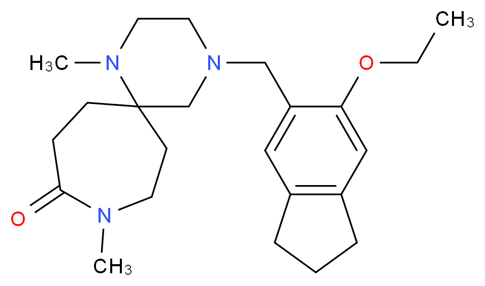 4-[(6-ethoxy-2,3-dihydro-1H-inden-5-yl)methyl]-1,9-dimethyl-1,4,9-triazaspiro[5.6]dodecan-10-one_Molecular_structure_CAS_)