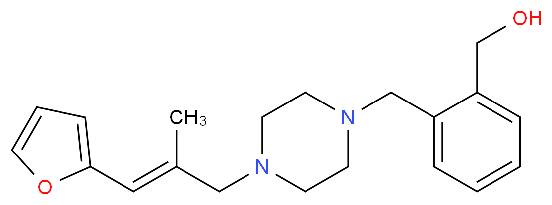 [2-({4-[(2E)-3-(2-furyl)-2-methylprop-2-en-1-yl]piperazin-1-yl}methyl)phenyl]methanol_Molecular_structure_CAS_)