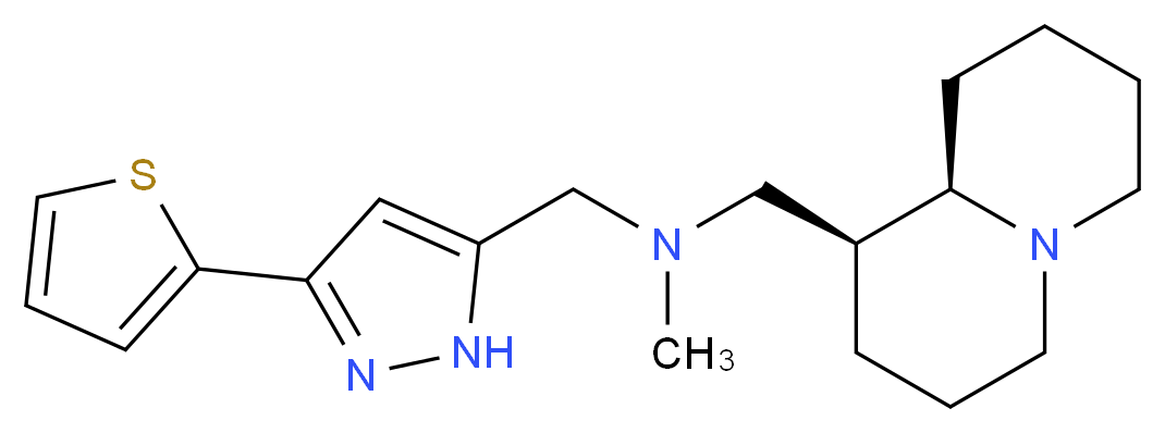 N-methyl-1-[(1S,9aR)-octahydro-2H-quinolizin-1-yl]-N-{[3-(2-thienyl)-1H-pyrazol-5-yl]methyl}methanamine_Molecular_structure_CAS_)