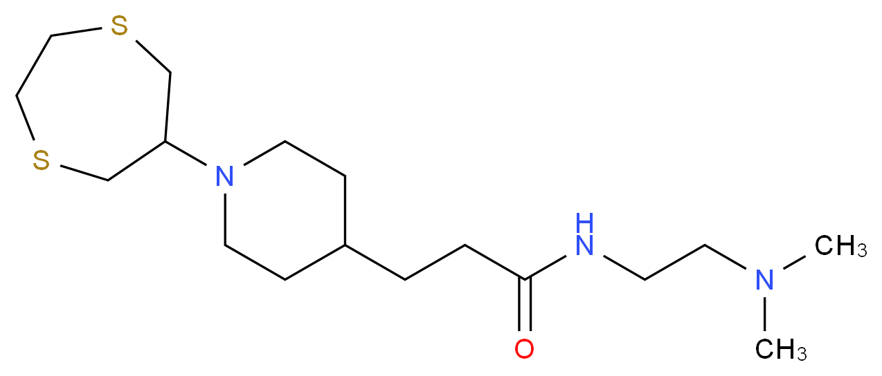 N-[2-(dimethylamino)ethyl]-3-[1-(1,4-dithiepan-6-yl)-4-piperidinyl]propanamide_Molecular_structure_CAS_)