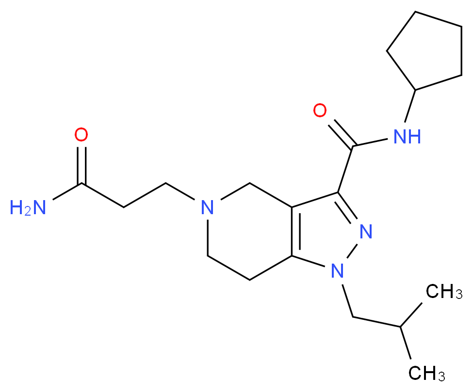 5-(3-amino-3-oxopropyl)-N-cyclopentyl-1-isobutyl-4,5,6,7-tetrahydro-1H-pyrazolo[4,3-c]pyridine-3-carboxamide_Molecular_structure_CAS_)