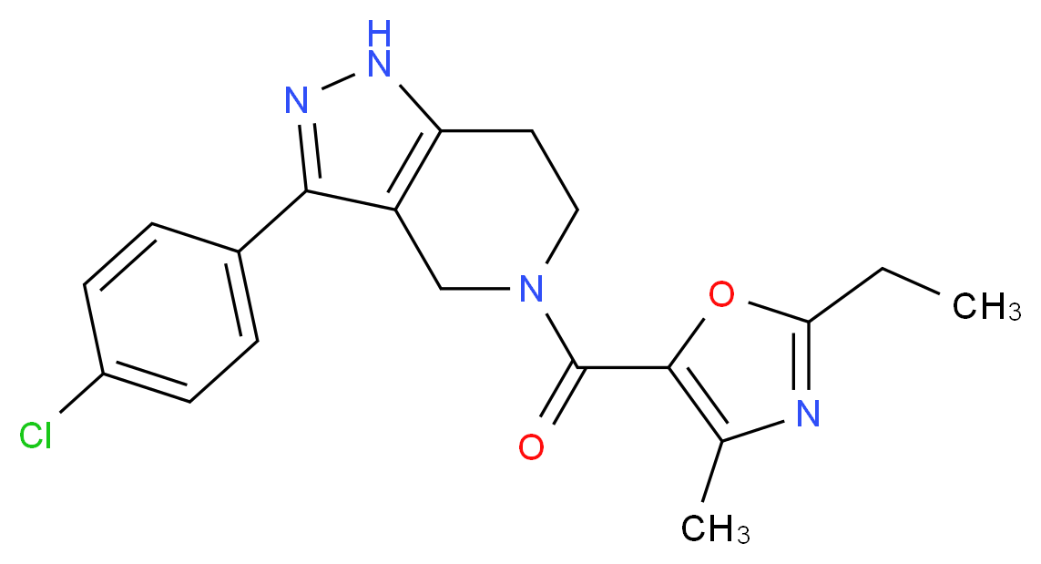 3-(4-chlorophenyl)-5-[(2-ethyl-4-methyl-1,3-oxazol-5-yl)carbonyl]-4,5,6,7-tetrahydro-1H-pyrazolo[4,3-c]pyridine_Molecular_structure_CAS_)