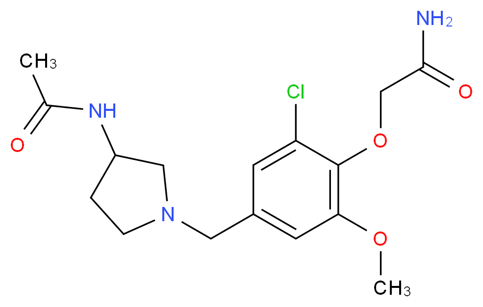 2-(4-{[3-(acetylamino)pyrrolidin-1-yl]methyl}-2-chloro-6-methoxyphenoxy)acetamide_Molecular_structure_CAS_)