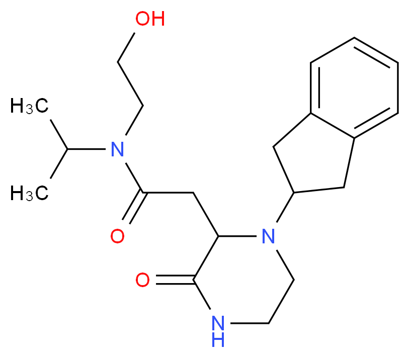 2-[1-(2,3-dihydro-1H-inden-2-yl)-3-oxo-2-piperazinyl]-N-(2-hydroxyethyl)-N-isopropylacetamide_Molecular_structure_CAS_)