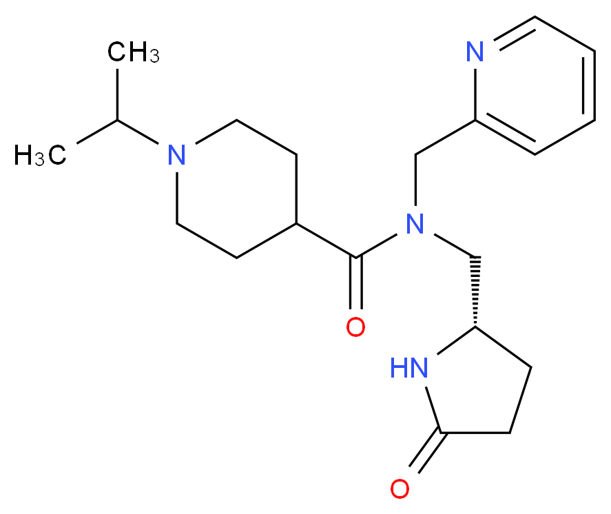 1-isopropyl-N-{[(2S)-5-oxopyrrolidin-2-yl]methyl}-N-(pyridin-2-ylmethyl)piperidine-4-carboxamide_Molecular_structure_CAS_)
