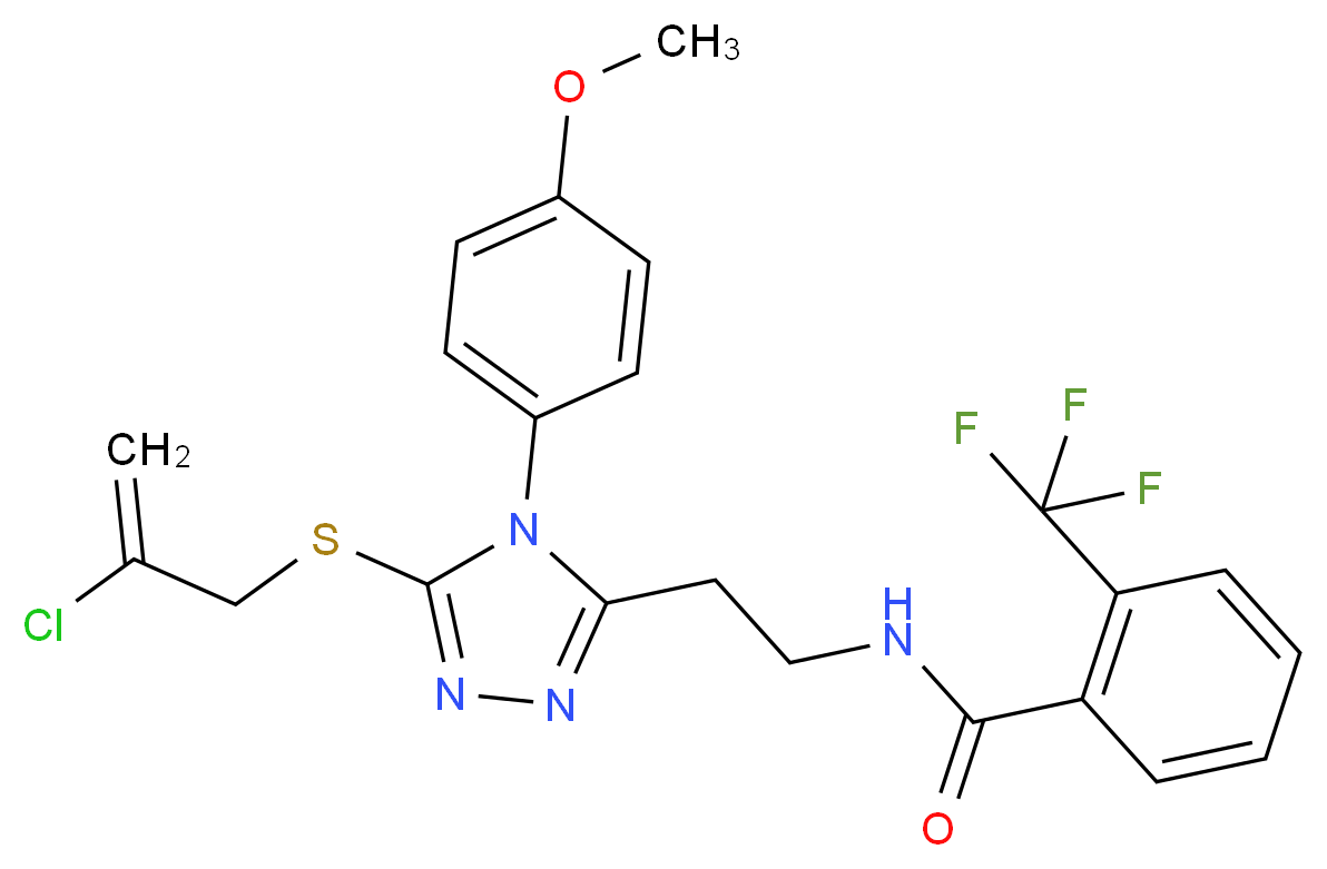 N-{2-[5-[(2-chloro-2-propen-1-yl)thio]-4-(4-methoxyphenyl)-4H-1,2,4-triazol-3-yl]ethyl}-2-(trifluoromethyl)benzamide_Molecular_structure_CAS_)