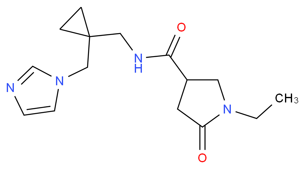 1-ethyl-N-{[1-(1H-imidazol-1-ylmethyl)cyclopropyl]methyl}-5-oxo-3-pyrrolidinecarboxamide_Molecular_structure_CAS_)