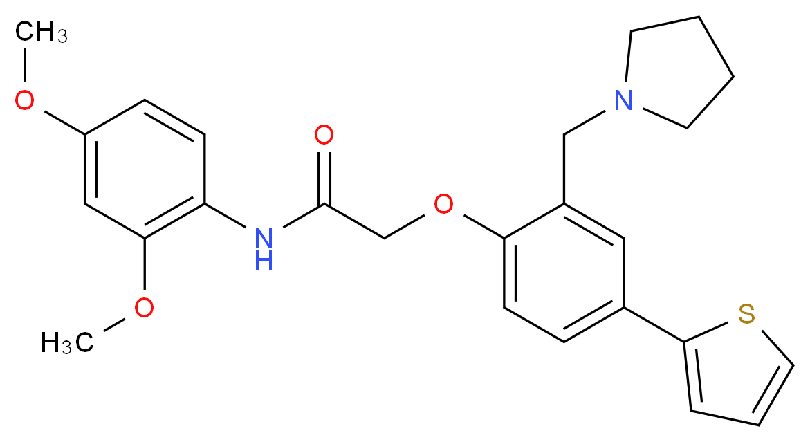 N-(2,4-dimethoxyphenyl)-2-[2-(1-pyrrolidinylmethyl)-4-(2-thienyl)phenoxy]acetamide_Molecular_structure_CAS_)