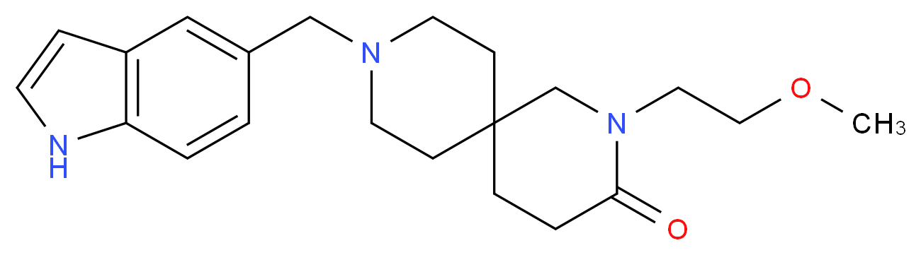 9-(1H-indol-5-ylmethyl)-2-(2-methoxyethyl)-2,9-diazaspiro[5.5]undecan-3-one_Molecular_structure_CAS_)