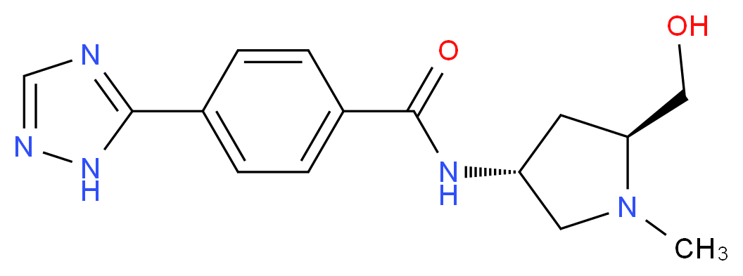 N-[(3R,5S)-5-(hydroxymethyl)-1-methylpyrrolidin-3-yl]-4-(1H-1,2,4-triazol-5-yl)benzamide_Molecular_structure_CAS_)