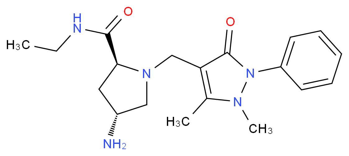 (2S,4R)-4-amino-1-[(1,5-dimethyl-3-oxo-2-phenyl-2,3-dihydro-1H-pyrazol-4-yl)methyl]-N-ethylpyrrolidine-2-carboxamide_Molecular_structure_CAS_)
