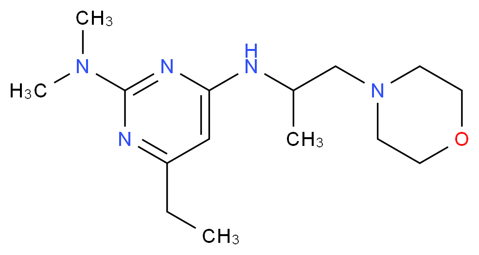6-ethyl-N~2~,N~2~-dimethyl-N~4~-(1-methyl-2-morpholin-4-ylethyl)pyrimidine-2,4-diamine_Molecular_structure_CAS_)