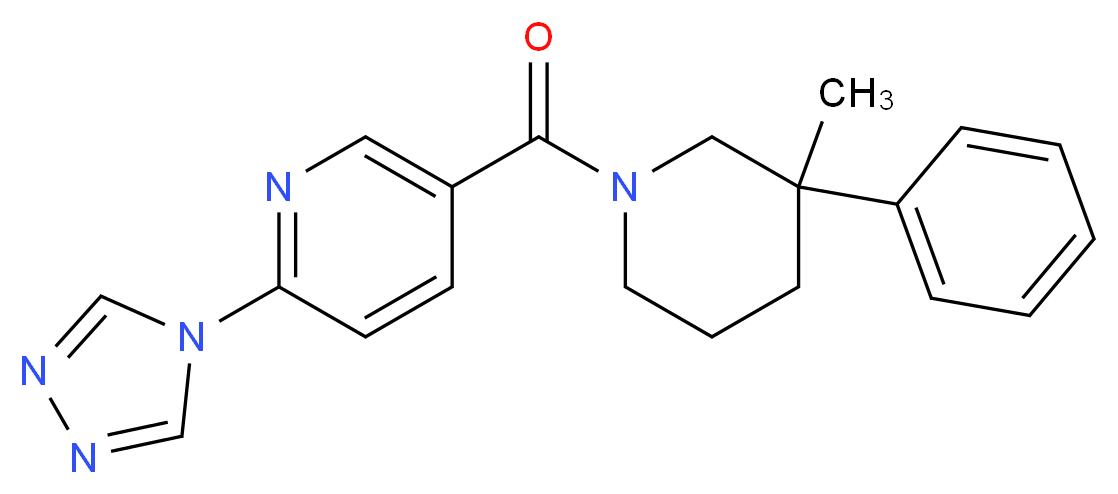 5-[(3-methyl-3-phenylpiperidin-1-yl)carbonyl]-2-(4H-1,2,4-triazol-4-yl)pyridine_Molecular_structure_CAS_)