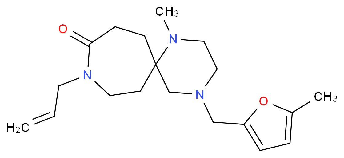 9-allyl-1-methyl-4-[(5-methyl-2-furyl)methyl]-1,4,9-triazaspiro[5.6]dodecan-10-one_Molecular_structure_CAS_)
