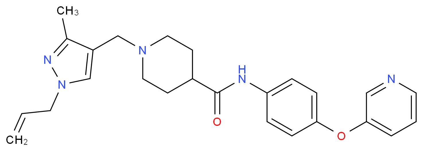 1-[(1-allyl-3-methyl-1H-pyrazol-4-yl)methyl]-N-[4-(3-pyridinyloxy)phenyl]-4-piperidinecarboxamide_Molecular_structure_CAS_)