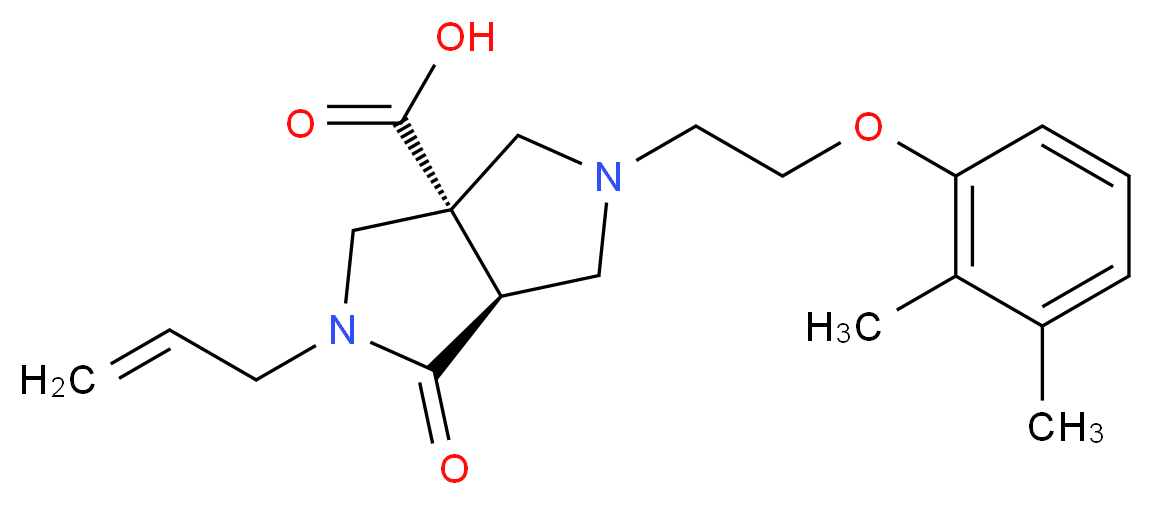 (3aS*,6aS*)-2-allyl-5-[2-(2,3-dimethylphenoxy)ethyl]-1-oxohexahydropyrrolo[3,4-c]pyrrole-3a(1H)-carboxylic acid_Molecular_structure_CAS_)