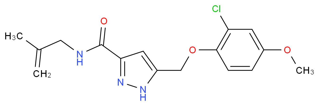 5-[(2-chloro-4-methoxyphenoxy)methyl]-N-(2-methyl-2-propen-1-yl)-1H-pyrazole-3-carboxamide_Molecular_structure_CAS_)