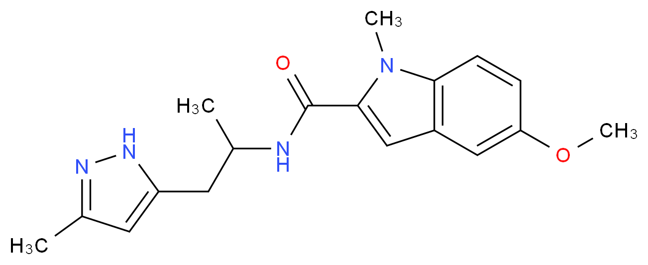 5-methoxy-1-methyl-N-[1-methyl-2-(3-methyl-1H-pyrazol-5-yl)ethyl]-1H-indole-2-carboxamide_Molecular_structure_CAS_)