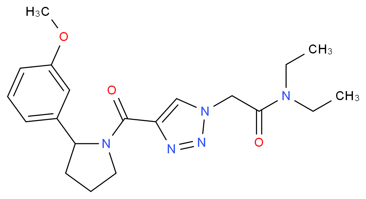 N,N-diethyl-2-(4-{[2-(3-methoxyphenyl)-1-pyrrolidinyl]carbonyl}-1H-1,2,3-triazol-1-yl)acetamide_Molecular_structure_CAS_)