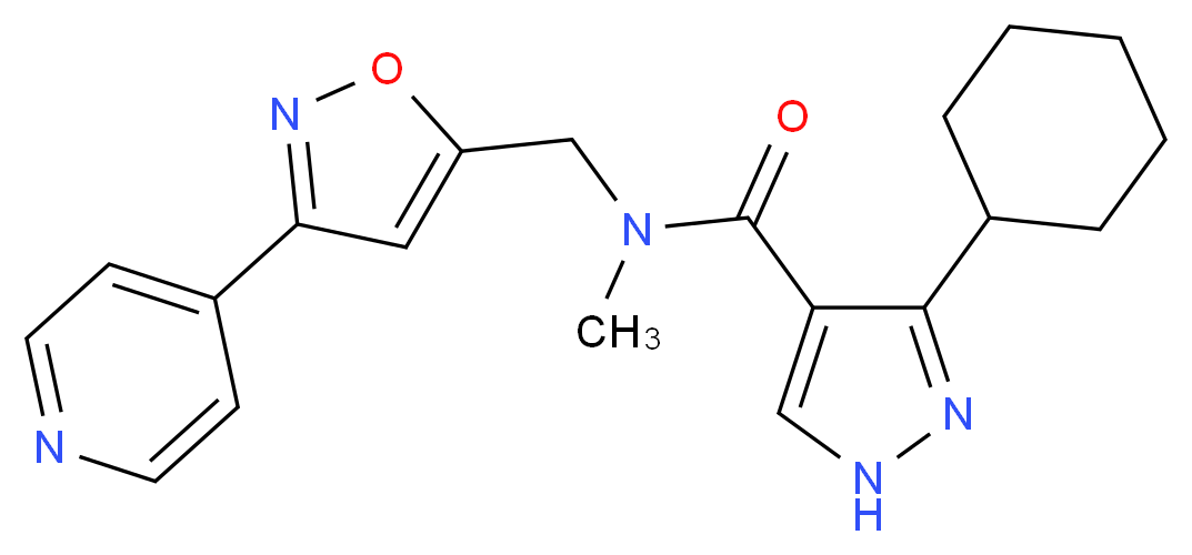 3-cyclohexyl-N-methyl-N-{[3-(4-pyridinyl)-5-isoxazolyl]methyl}-1H-pyrazole-4-carboxamide_Molecular_structure_CAS_)