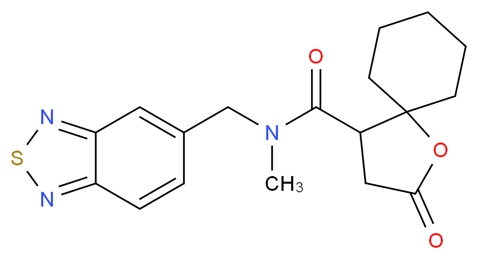 N-(2,1,3-benzothiadiazol-5-ylmethyl)-N-methyl-2-oxo-1-oxaspiro[4.5]decane-4-carboxamide_Molecular_structure_CAS_)