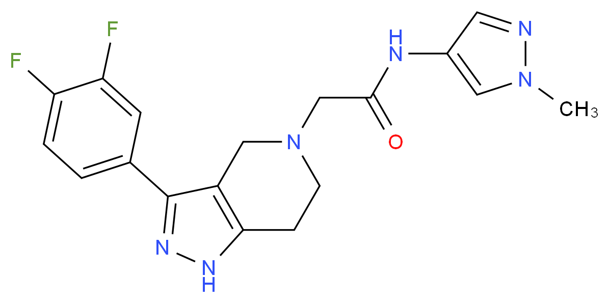 2-[3-(3,4-difluorophenyl)-1,4,6,7-tetrahydro-5H-pyrazolo[4,3-c]pyridin-5-yl]-N-(1-methyl-1H-pyrazol-4-yl)acetamide_Molecular_structure_CAS_)