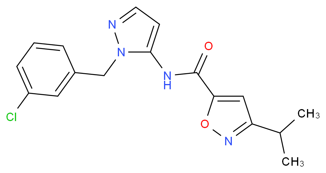 N-[1-(3-chlorobenzyl)-1H-pyrazol-5-yl]-3-isopropylisoxazole-5-carboxamide_Molecular_structure_CAS_)