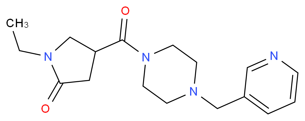 1-ethyl-4-{[4-(3-pyridinylmethyl)-1-piperazinyl]carbonyl}-2-pyrrolidinone_Molecular_structure_CAS_)