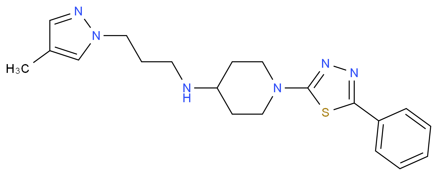 N-[3-(4-methyl-1H-pyrazol-1-yl)propyl]-1-(5-phenyl-1,3,4-thiadiazol-2-yl)piperidin-4-amine_Molecular_structure_CAS_)