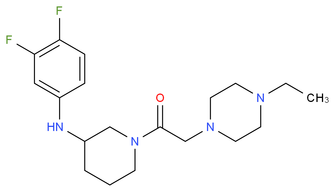 N-(3,4-difluorophenyl)-1-[(4-ethyl-1-piperazinyl)acetyl]-3-piperidinamine_Molecular_structure_CAS_)