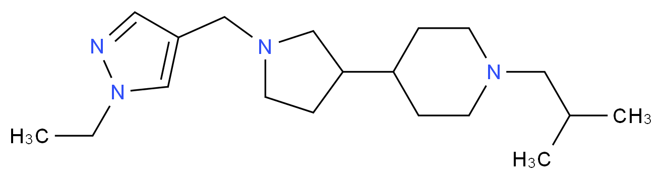 4-{1-[(1-ethyl-1H-pyrazol-4-yl)methyl]-3-pyrrolidinyl}-1-isobutylpiperidine_Molecular_structure_CAS_)