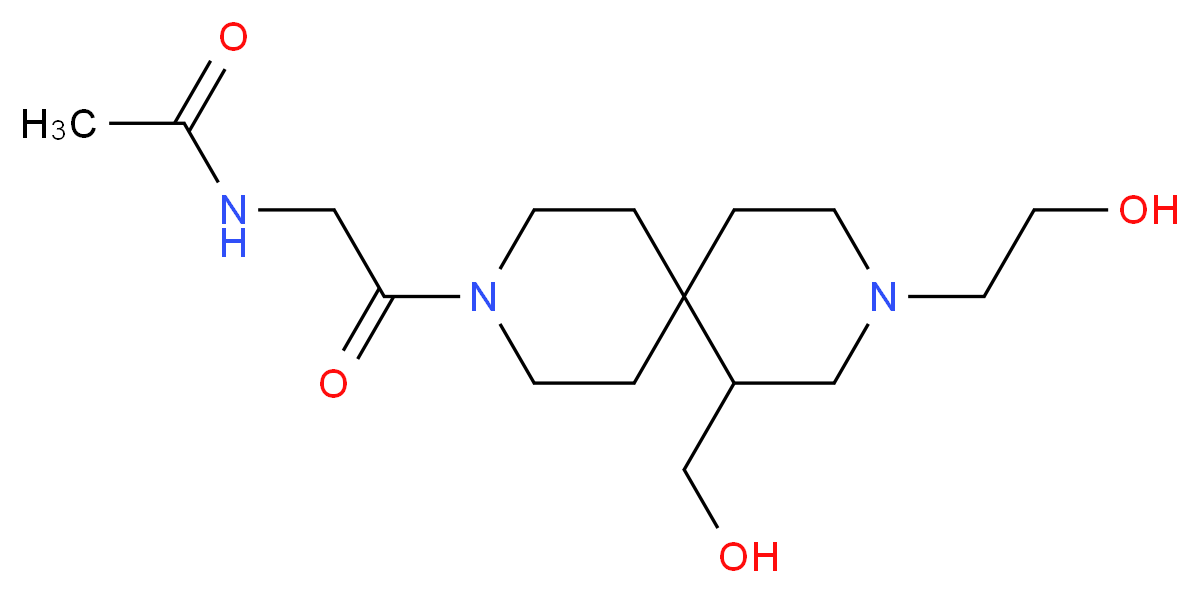 N-{2-[9-(2-hydroxyethyl)-7-(hydroxymethyl)-3,9-diazaspiro[5.5]undec-3-yl]-2-oxoethyl}acetamide (non-preferred name)_Molecular_structure_CAS_)