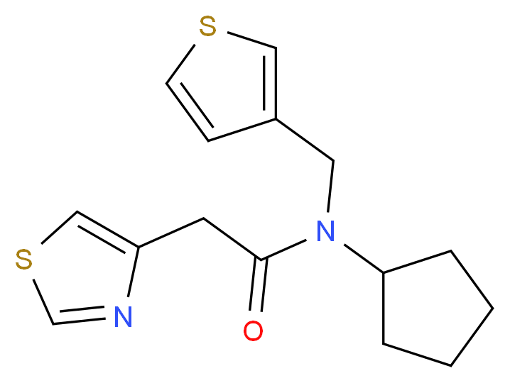 N-cyclopentyl-2-(1,3-thiazol-4-yl)-N-(3-thienylmethyl)acetamide_Molecular_structure_CAS_)