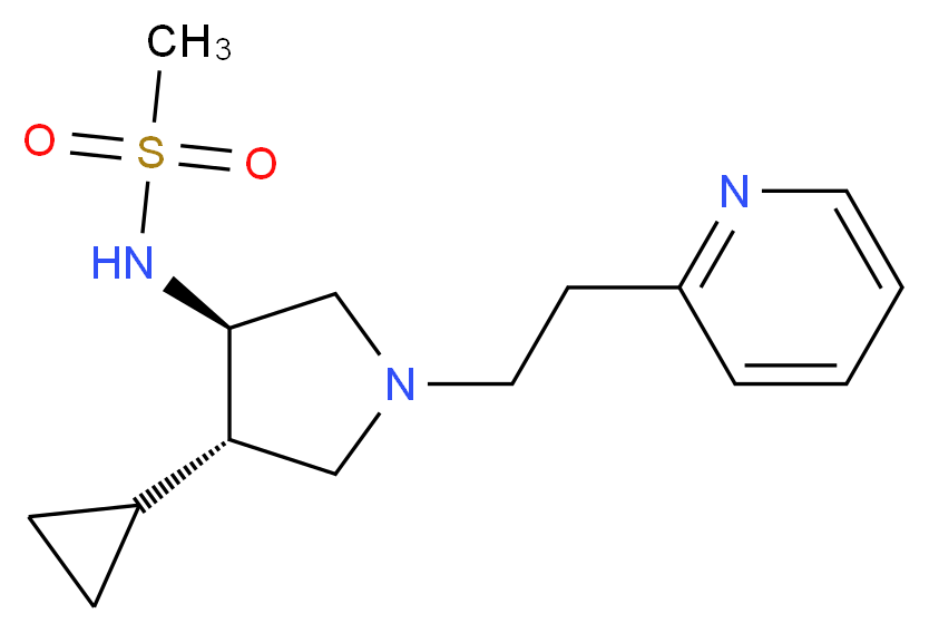 N-{(3R*,4S*)-4-cyclopropyl-1-[2-(2-pyridinyl)ethyl]-3-pyrrolidinyl}methanesulfonamide_Molecular_structure_CAS_)