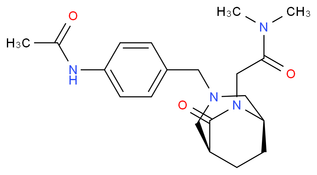 2-{(1S*,5R*)-3-[4-(acetylamino)benzyl]-7-oxo-3,6-diazabicyclo[3.2.2]non-6-yl}-N,N-dimethylacetamide_Molecular_structure_CAS_)