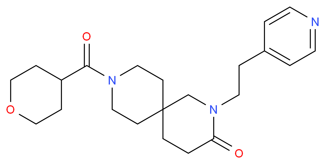 2-(2-pyridin-4-ylethyl)-9-(tetrahydro-2H-pyran-4-ylcarbonyl)-2,9-diazaspiro[5.5]undecan-3-one_Molecular_structure_CAS_)