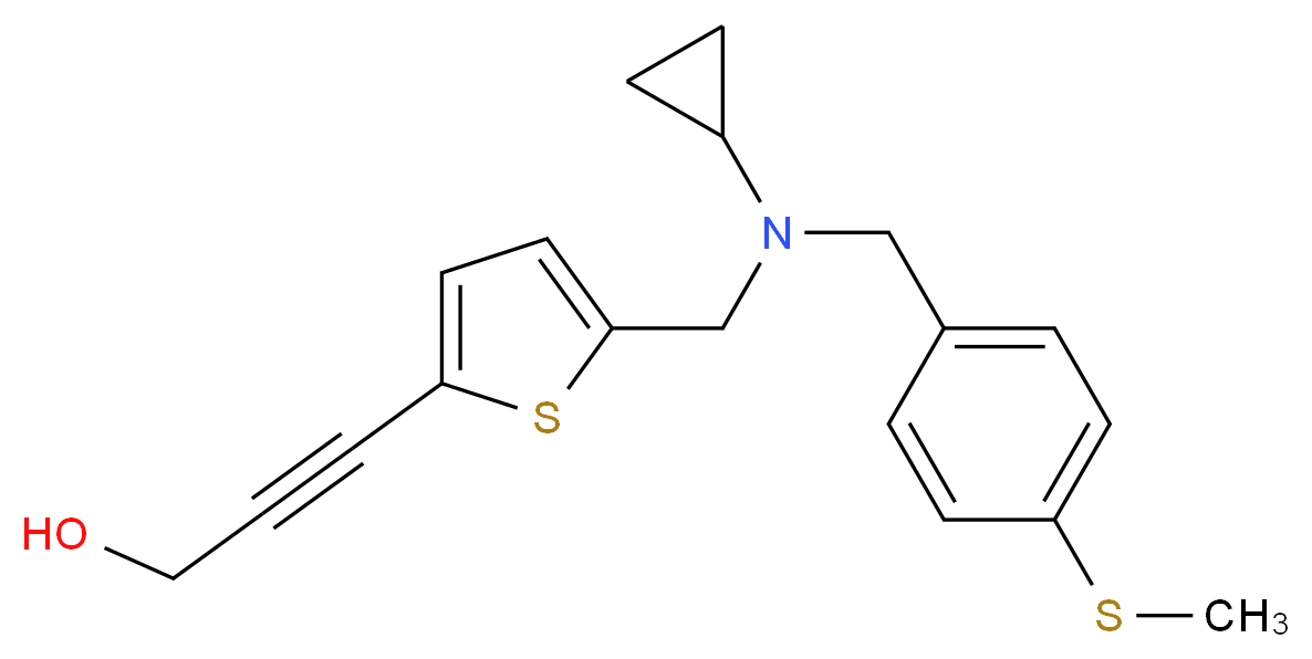3-[5-({cyclopropyl[4-(methylthio)benzyl]amino}methyl)-2-thienyl]prop-2-yn-1-ol_Molecular_structure_CAS_)