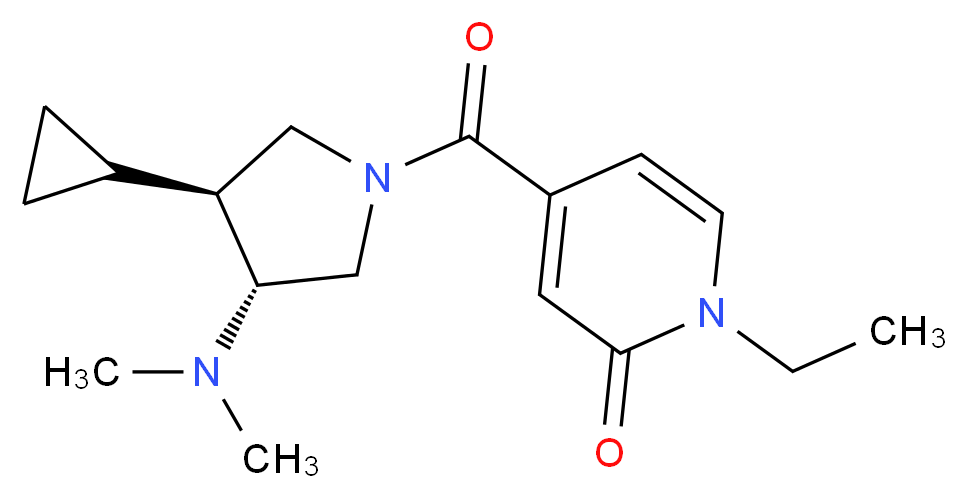 4-{[(3S*,4R*)-3-cyclopropyl-4-(dimethylamino)-1-pyrrolidinyl]carbonyl}-1-ethyl-2(1H)-pyridinone_Molecular_structure_CAS_)