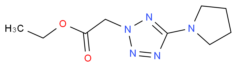 Ethyl 5-(1-pyrrolidino)tetrazol-2-ylacetate_Molecular_structure_CAS_)