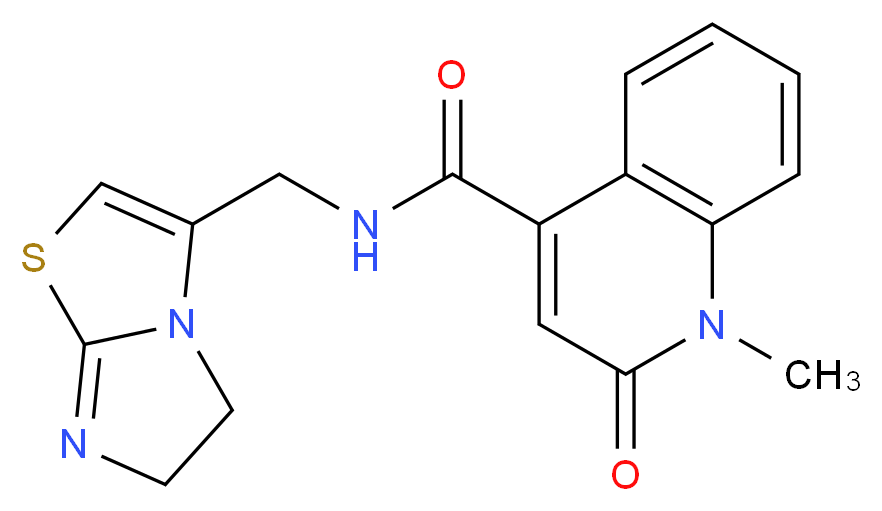 N-(5,6-dihydroimidazo[2,1-b][1,3]thiazol-3-ylmethyl)-1-methyl-2-oxo-1,2-dihydroquinoline-4-carboxamide_Molecular_structure_CAS_)