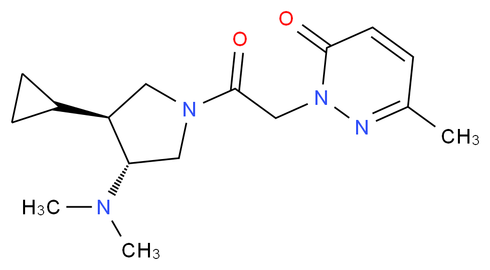2-{2-[(3S*,4R*)-3-cyclopropyl-4-(dimethylamino)-1-pyrrolidinyl]-2-oxoethyl}-6-methyl-3(2H)-pyridazinone_Molecular_structure_CAS_)