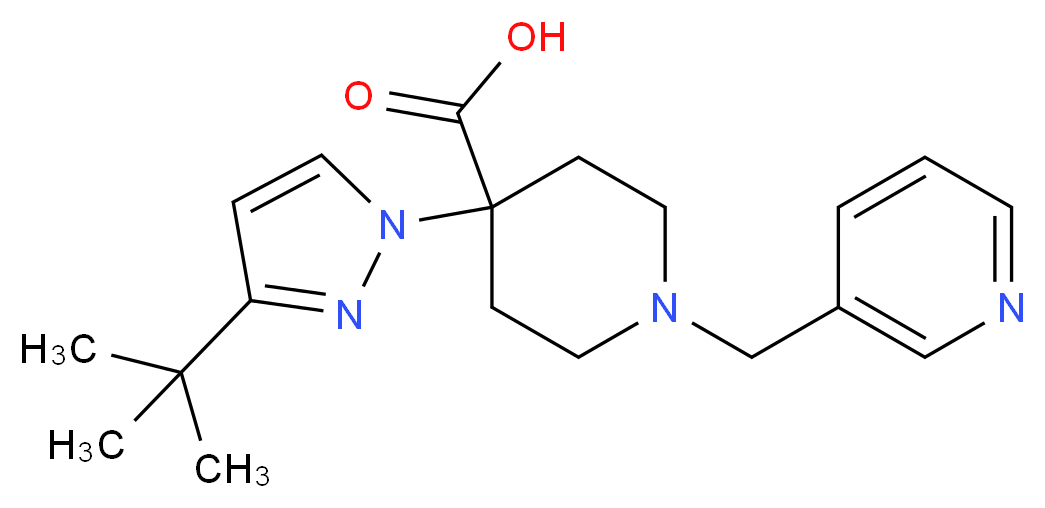 4-(3-tert-butyl-1H-pyrazol-1-yl)-1-(pyridin-3-ylmethyl)piperidine-4-carboxylic acid_Molecular_structure_CAS_)