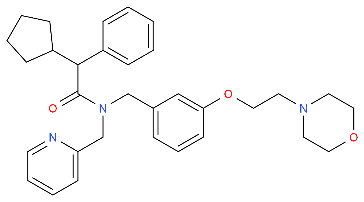 2-cyclopentyl-N-{3-[2-(4-morpholinyl)ethoxy]benzyl}-2-phenyl-N-(2-pyridinylmethyl)acetamide_Molecular_structure_CAS_)