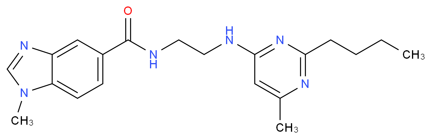 N-{2-[(2-butyl-6-methylpyrimidin-4-yl)amino]ethyl}-1-methyl-1H-benzimidazole-5-carboxamide_Molecular_structure_CAS_)