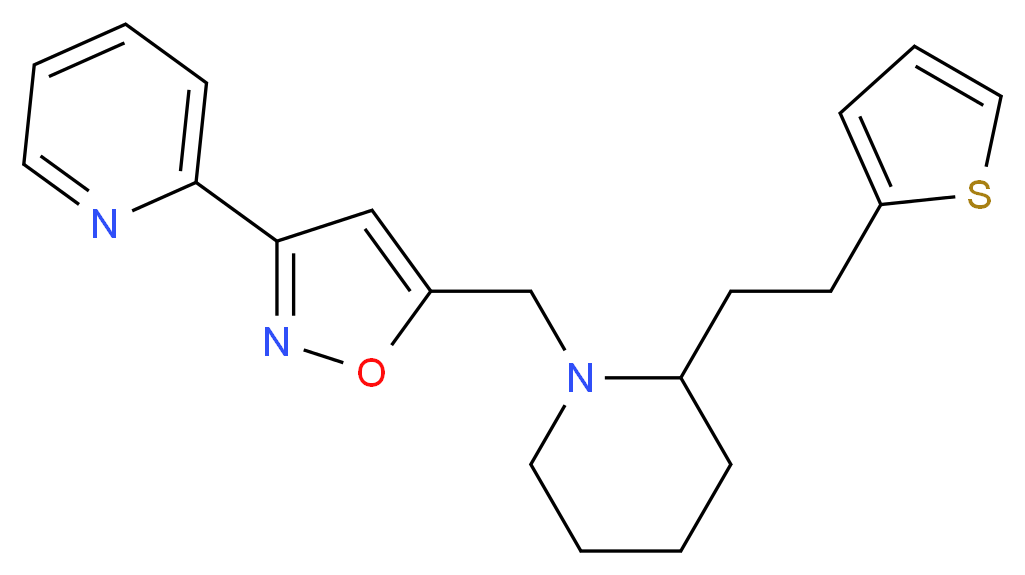 2-[5-({2-[2-(2-thienyl)ethyl]-1-piperidinyl}methyl)-3-isoxazolyl]pyridine_Molecular_structure_CAS_)