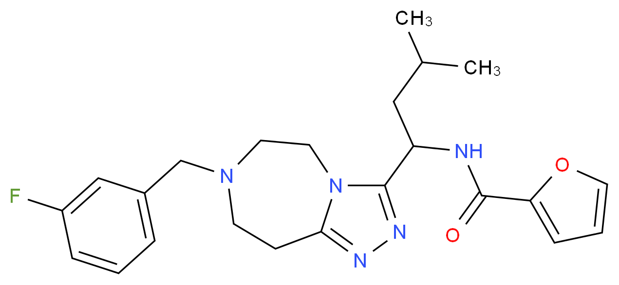 N-{1-[7-(3-fluorobenzyl)-6,7,8,9-tetrahydro-5H-[1,2,4]triazolo[4,3-d][1,4]diazepin-3-yl]-3-methylbutyl}-2-furamide_Molecular_structure_CAS_)