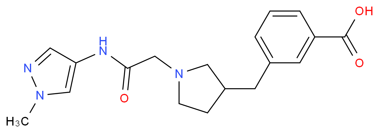 3-[(1-{2-[(1-methyl-1H-pyrazol-4-yl)amino]-2-oxoethyl}-3-pyrrolidinyl)methyl]benzoic acid_Molecular_structure_CAS_)